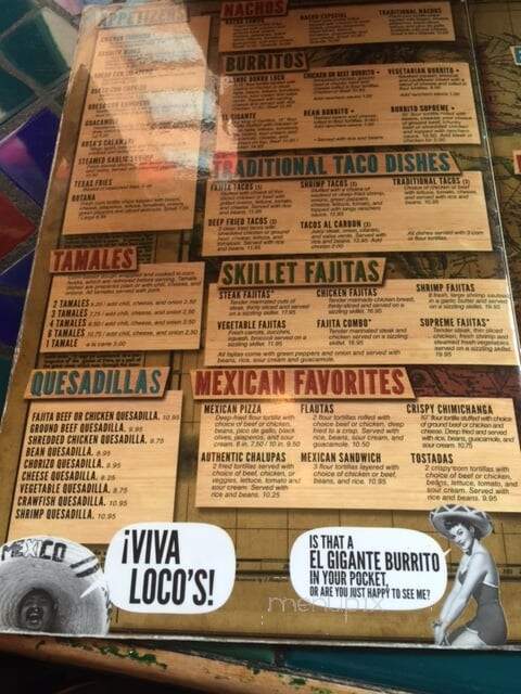 Loco Bar & Grill - Detroit, MI menu_pic