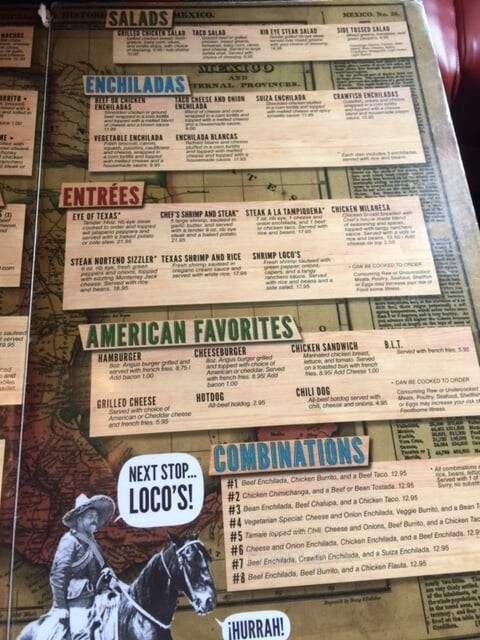 Loco Bar & Grill - Detroit, MI menu_pic