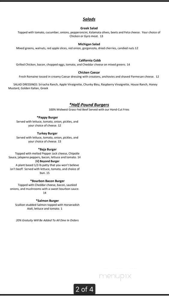 Pappy's Bar & Grill - Detroit, MI menu_pic