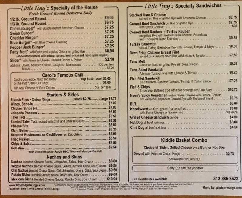 Lounge In The Woods - Grosse Pointe Woods, MI menu_pic