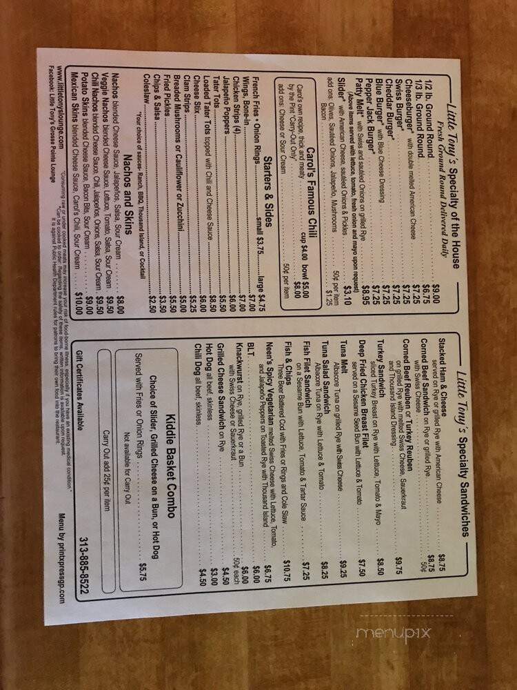 Lounge In The Woods - Grosse Pointe Woods, MI menu_pic