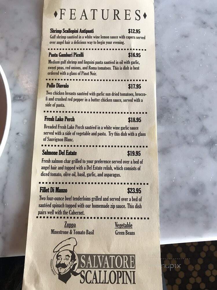 Salvatore Scallopini - Grosse Pointe Woods, MI menu_pic