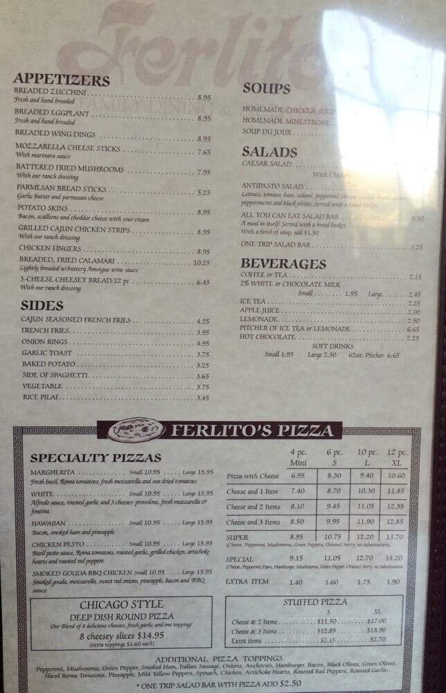 Ferlito's Family Dining & Pzza - Grosse Pointe Woods, MI menu_pic
