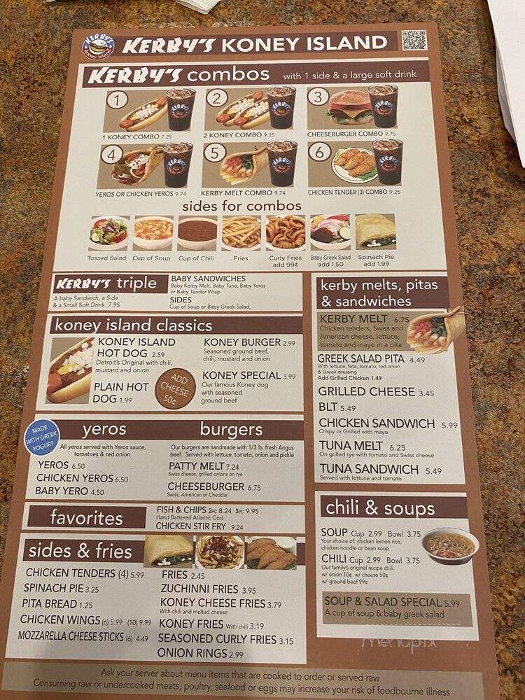 Kerby's Koney Island - Bloomfield Hills, MI menu_pic
