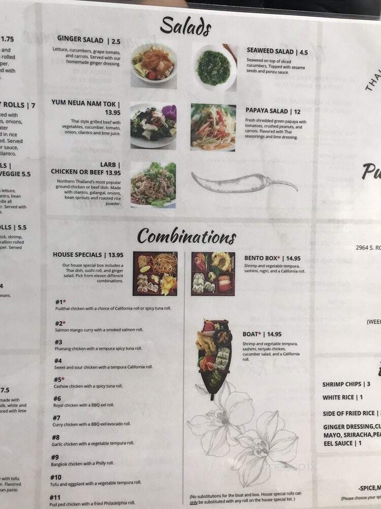 Pudthi & Sushi - Rochester Hills, MI menu_pic