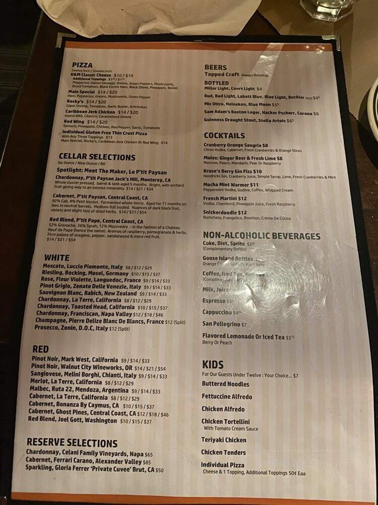 Kruse & Muer Restaurant - Rochester, MI menu_pic