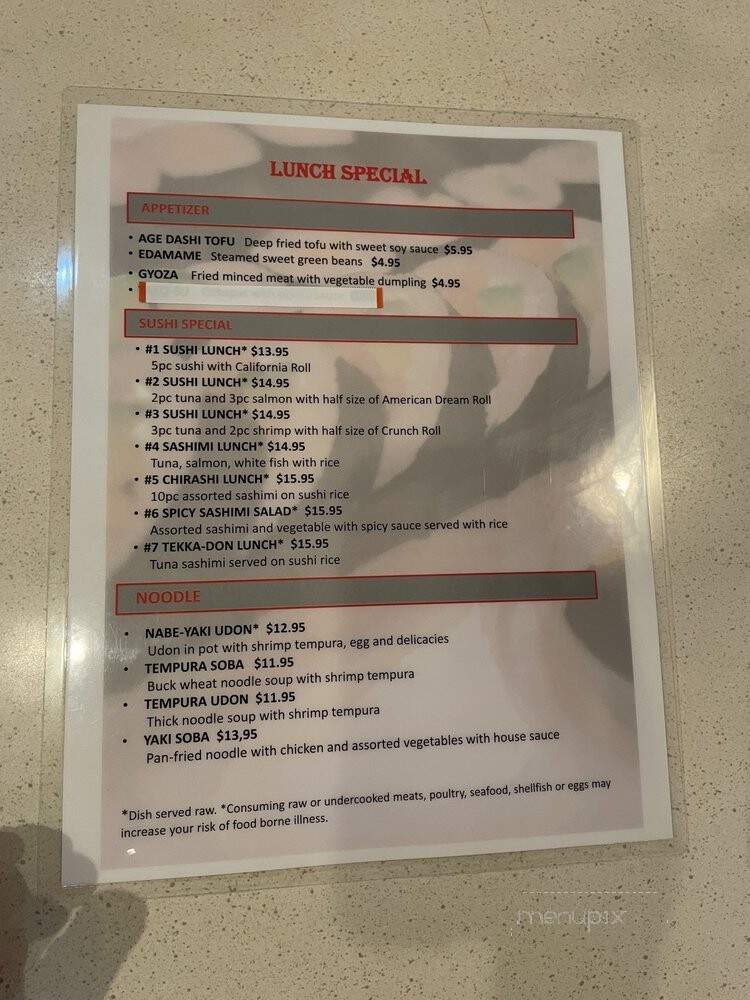 Take Sushi Japanese Restaurant - Rochester Hills, MI menu_pic