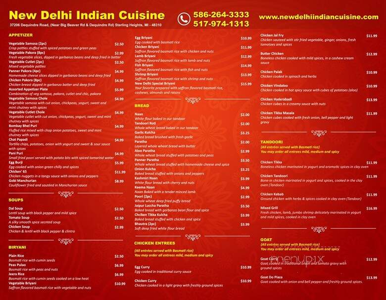 New Deli - Sterling Heights, MI menu_pic