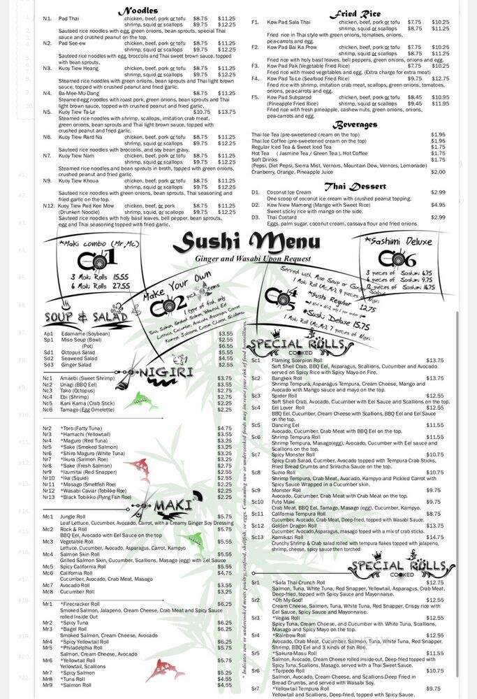 Sala Thai II - Sterling Heights, MI menu_pic