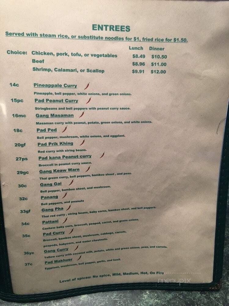 New Bangkok - Auburn Hills, MI menu_pic