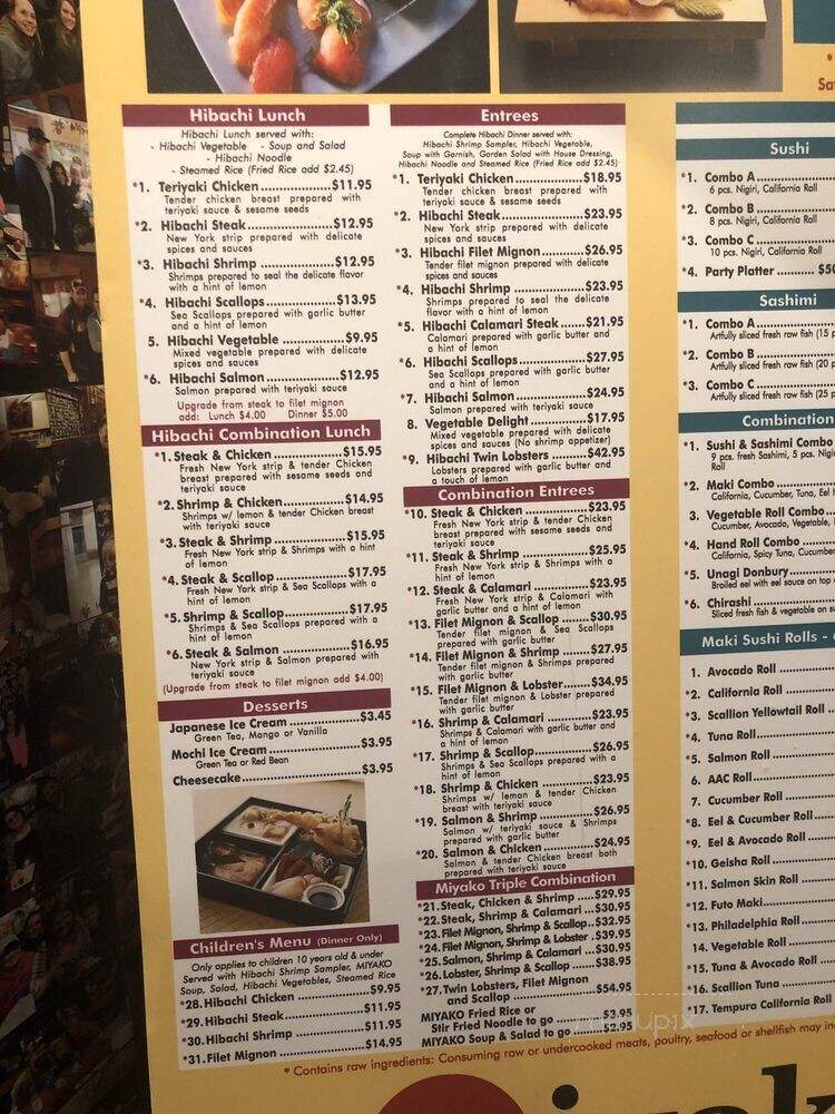 Miyako Japanese Steakhouse - Auburn Hills, MI menu_pic