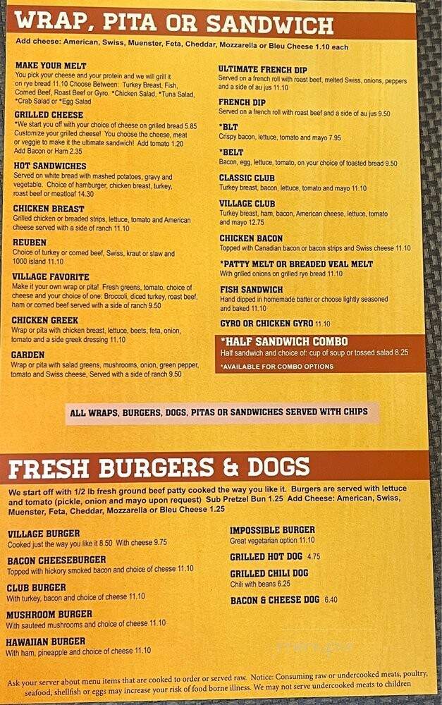 Village Place - Waterford, MI menu_pic