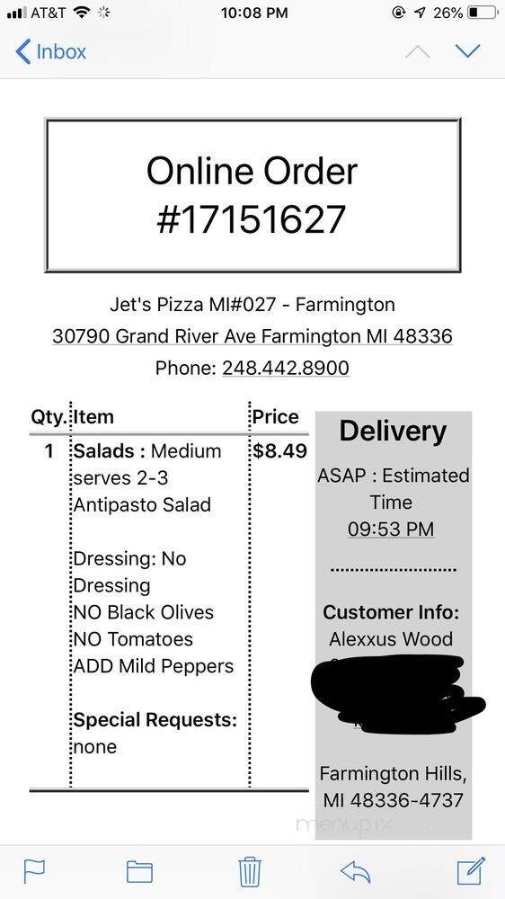 Jet's Pizza - Farmington, MI menu_pic