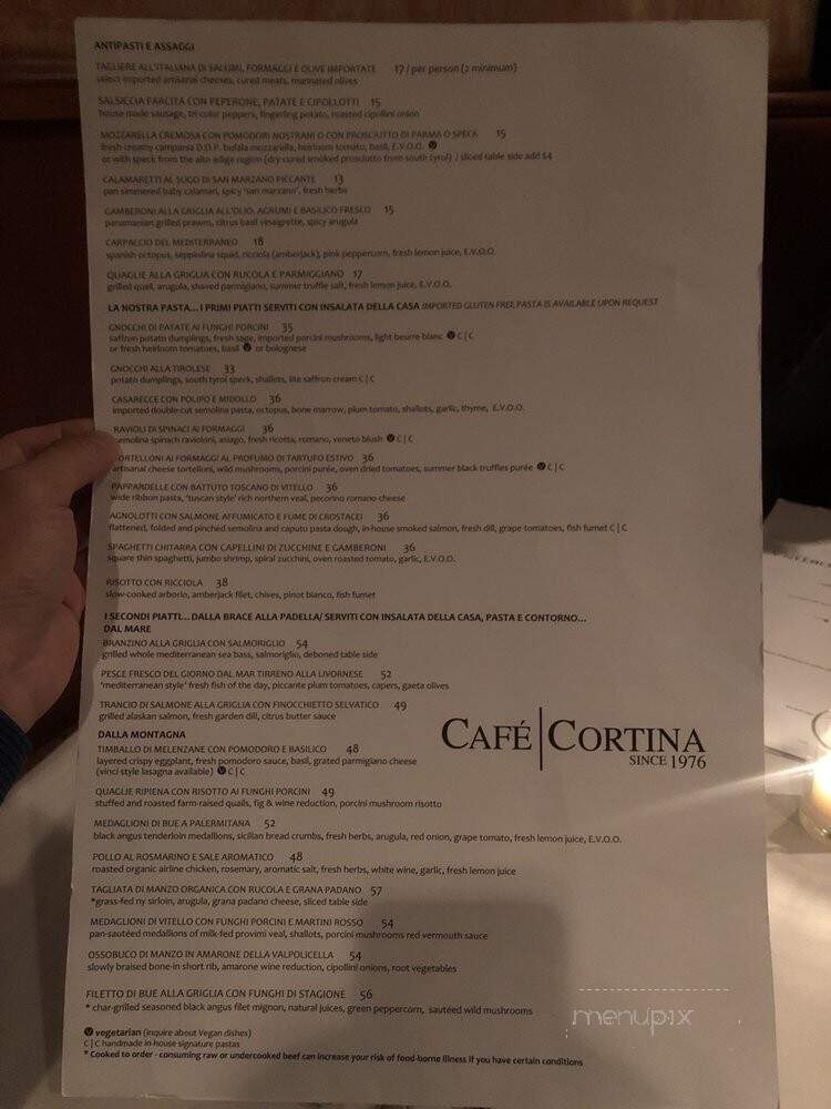 Cafe' Cortina - Farmington Hills, MI menu_pic