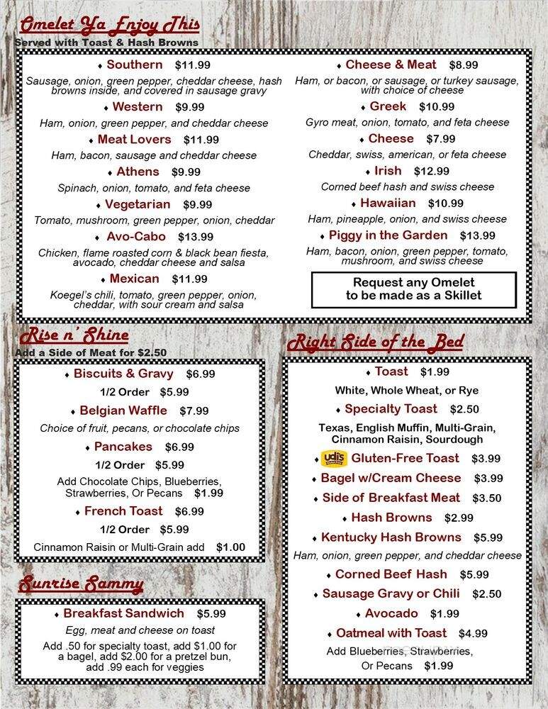Mel's Grill 2 - Clarkston, MI menu_pic