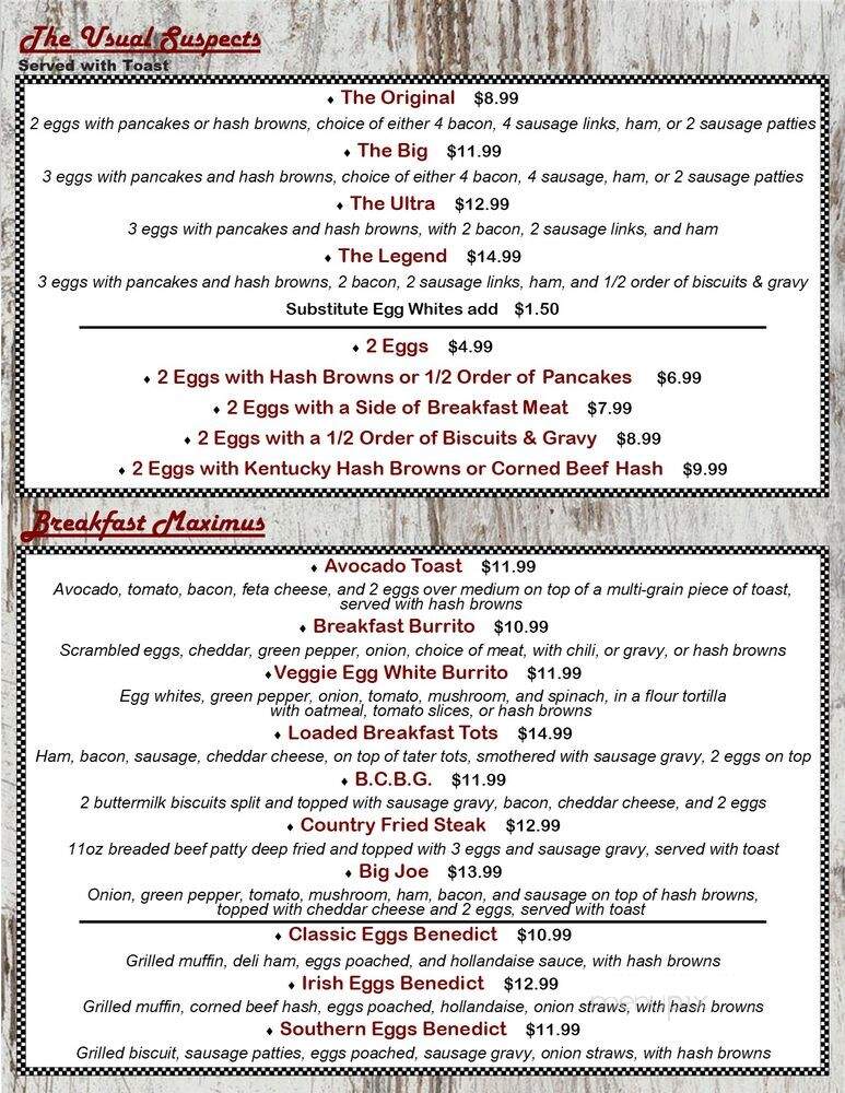 Mel's Grill 2 - Clarkston, MI menu_pic