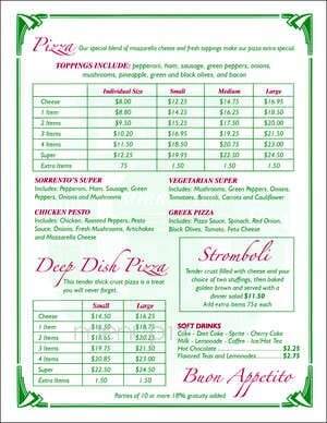 Sorrento's Food & Spirits - Flushing, MI menu_pic