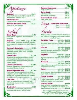 Sorrento's Food & Spirits - Flushing, MI menu_pic