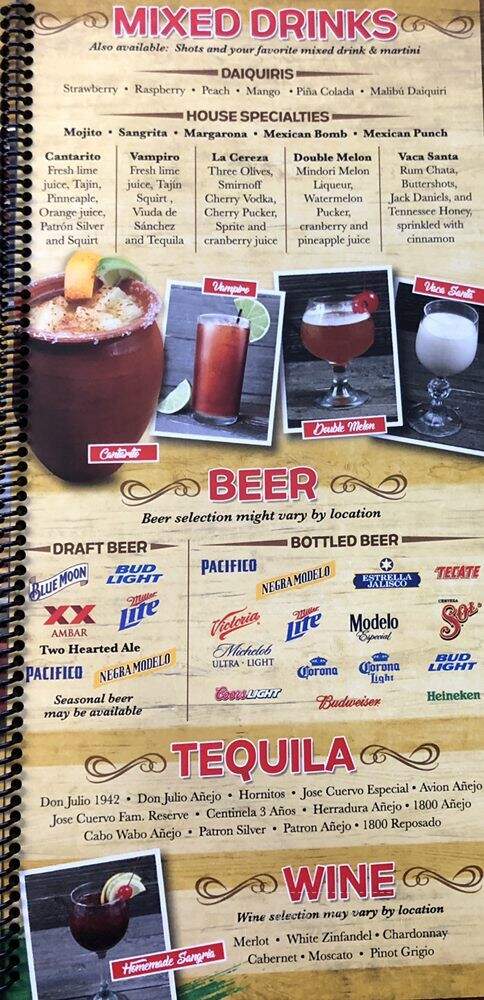 El Potrero Mexican Restaurant - Flint, MI menu_pic