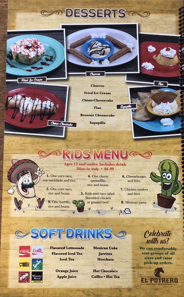 El Potrero Mexican Restaurant - Flint, MI menu_pic
