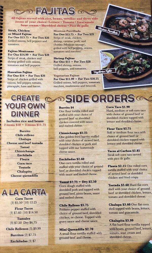 El Potrero Mexican Restaurant - Flint, MI menu_pic
