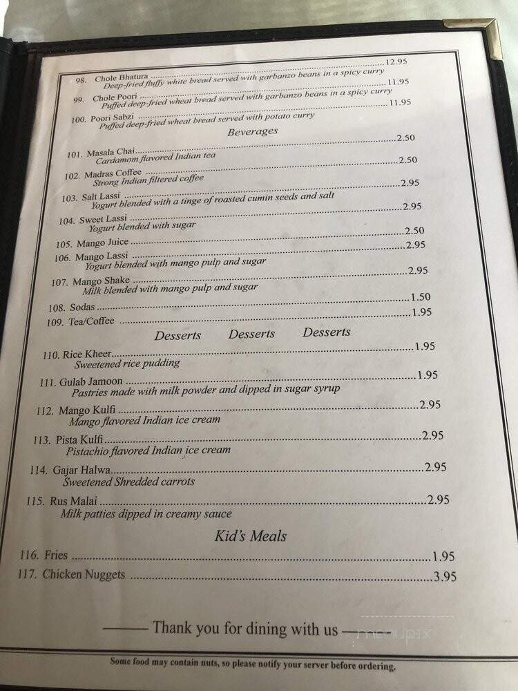 Grill Of India - Flint, MI menu_pic