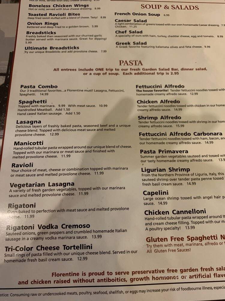 Florentine Grandville - Grandville, MI menu_pic