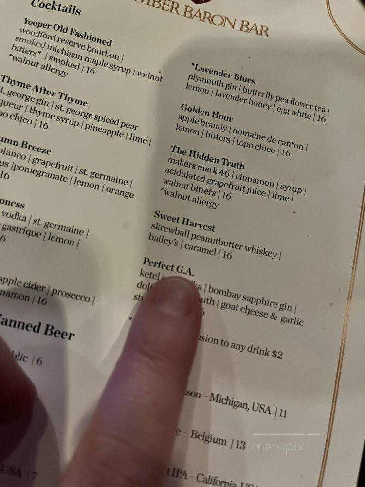 Lumber Baron - Grand Rapids, MI menu_pic