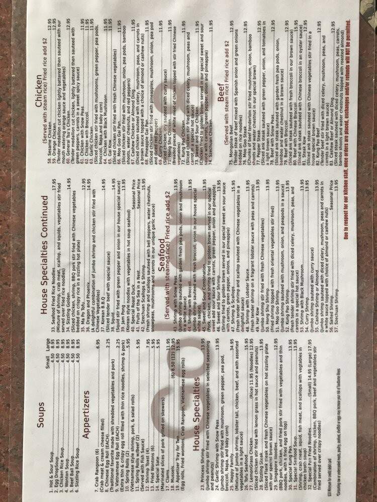 Golden 28 Chinese Vietnamese - Wyoming, MI menu_pic