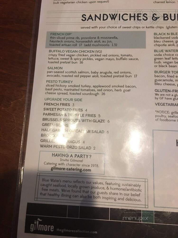 Blue Water Grill - Grand Rapids, MI menu_pic