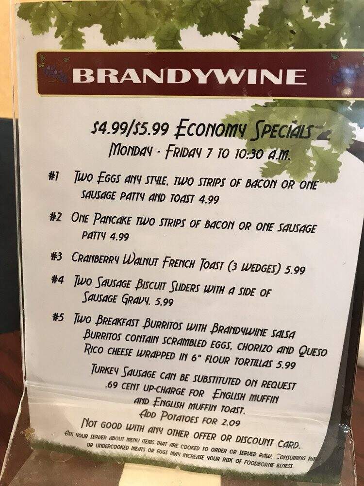 Brandywine Restaurant - Grand Rapids, MI menu_pic
