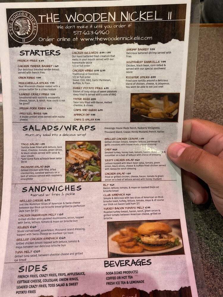 Wooden Nickle Saloon & Cafe - Dansville, MI menu_pic