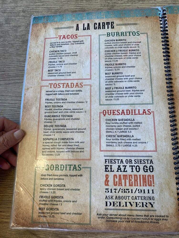 El Azteco - East Lansing, MI menu_pic