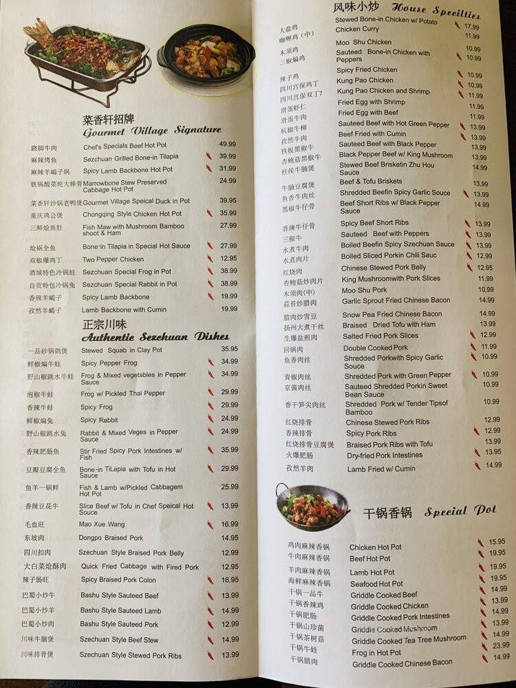 Gourmet Village Chinese Restaurant - East Lansing, MI menu_pic