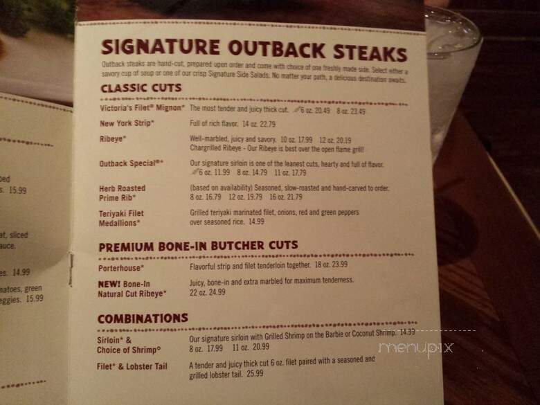 Outsteak Steakhouse - Okemos, MI menu_pic