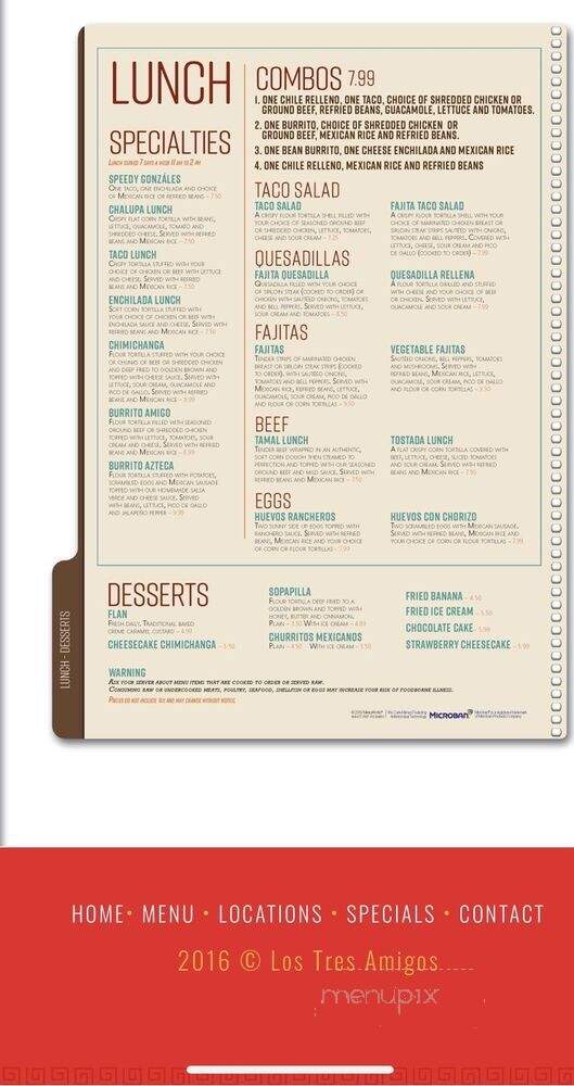 Los Tres Amigos - Lansing, MI menu_pic