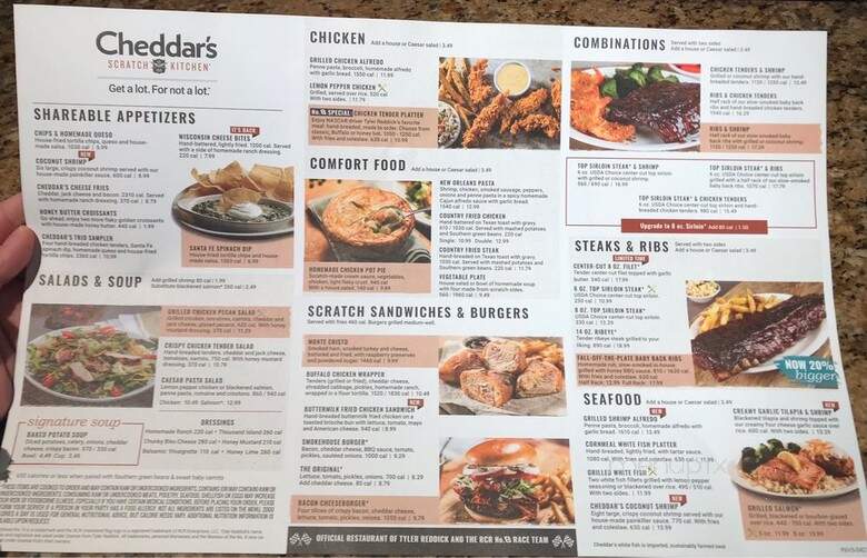 Cheddar's Casual Cafe - Lansing, MI menu_pic
