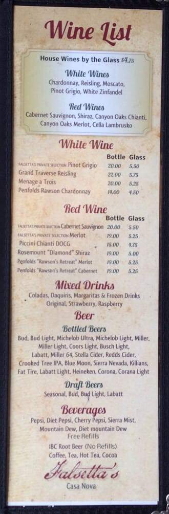 Falsetta's Restaurant & Lounge - Lansing, MI menu_pic