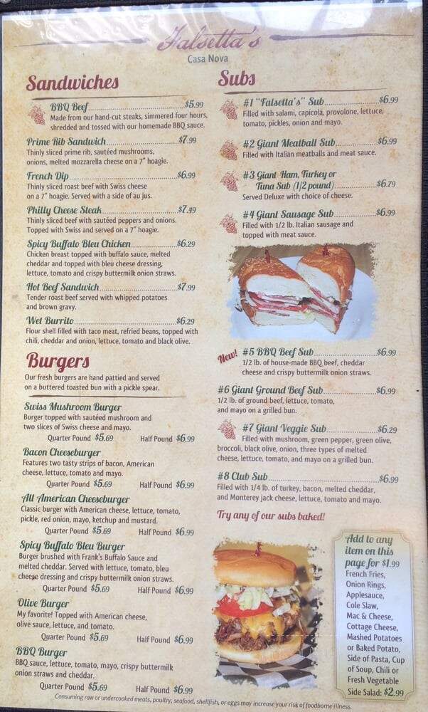 Falsetta's Restaurant & Lounge - Lansing, MI menu_pic