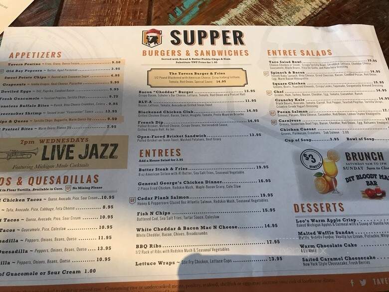 Tavern On The Square - Lansing, MI menu_pic