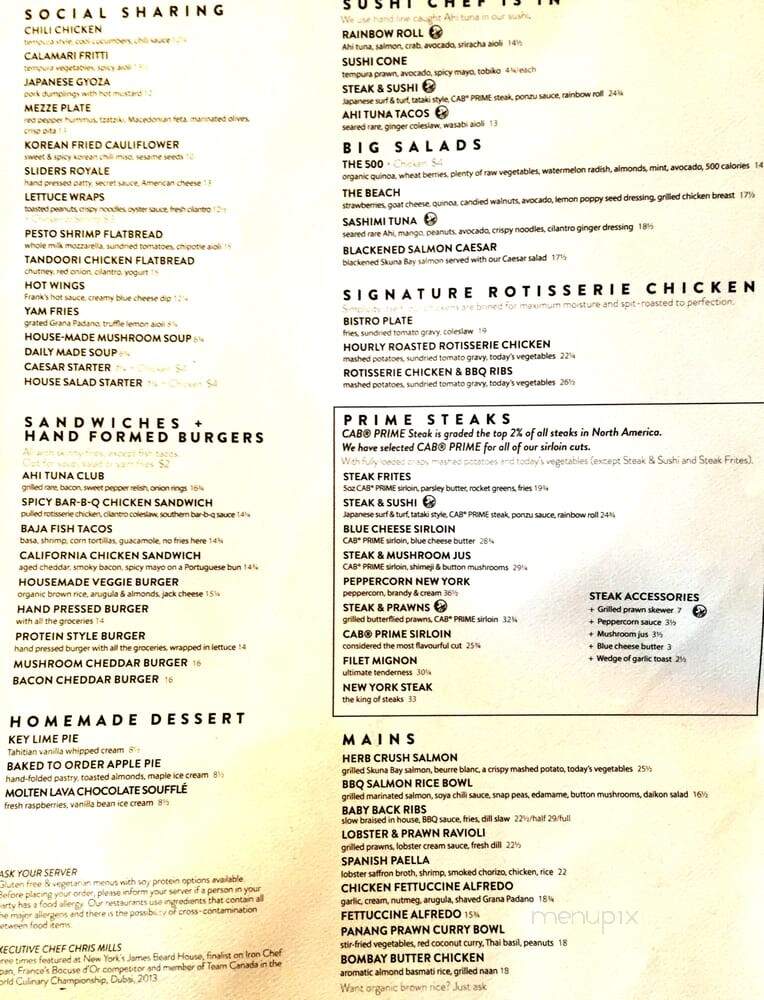 Joey's Grill Lounge Patio - Winnipeg, MB menu_pic