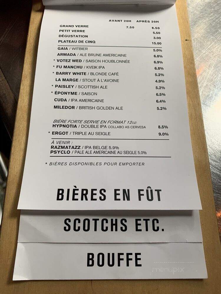 Benelux Brewpub and Cafe - Montreal, QC menu_pic