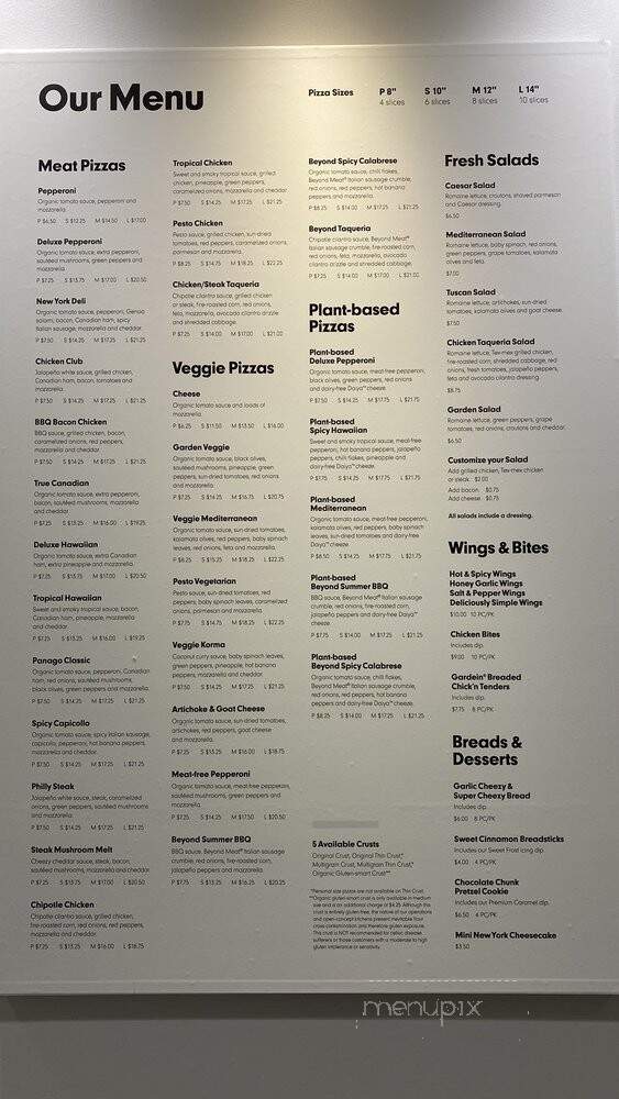 Panago Pizza - Calgary, AB menu_pic