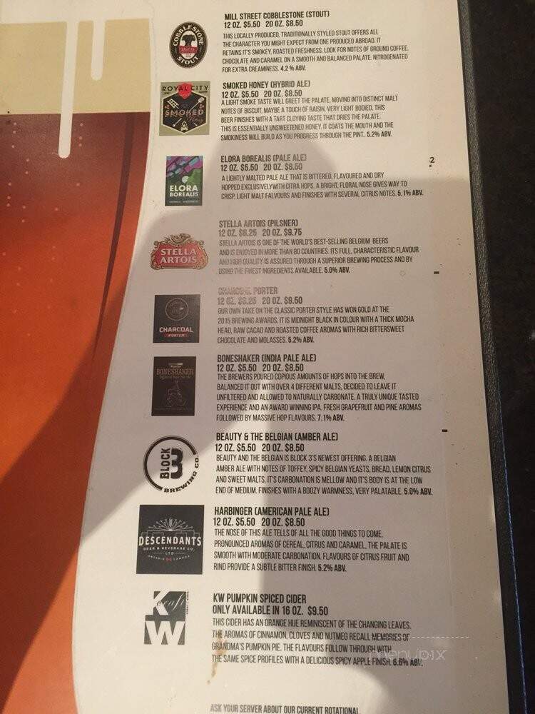 Charcoal Steakhouse - Kitchener, ON menu_pic