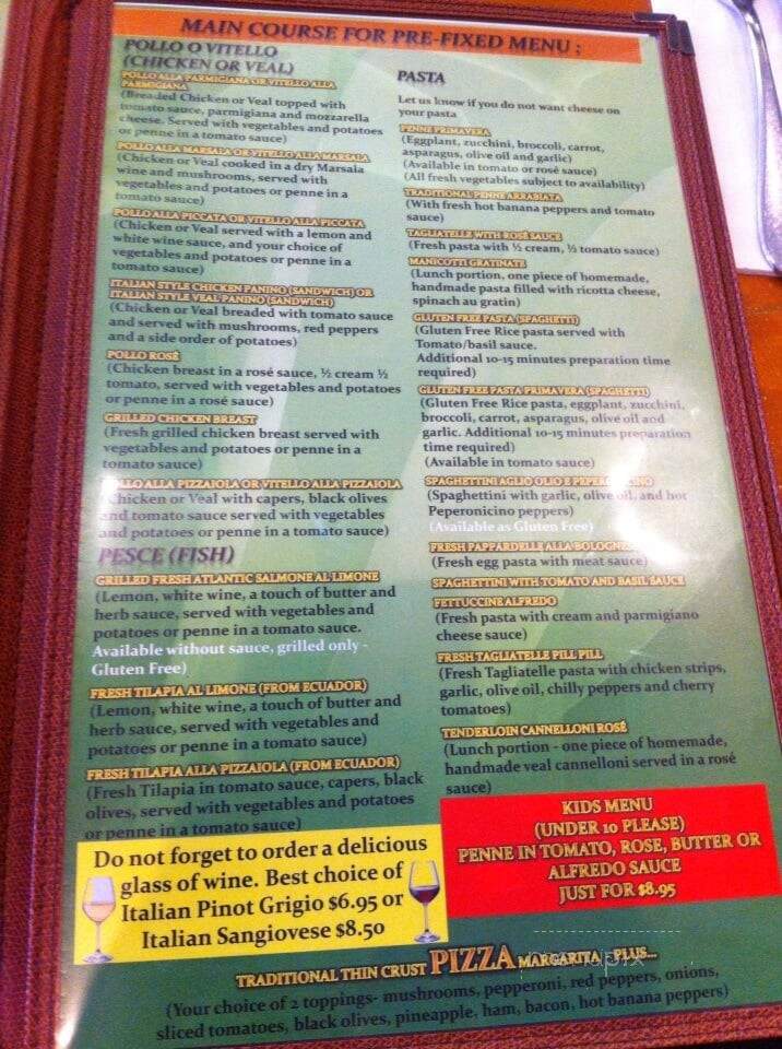 La Veranda Osteria - Toronto, ON menu_pic
