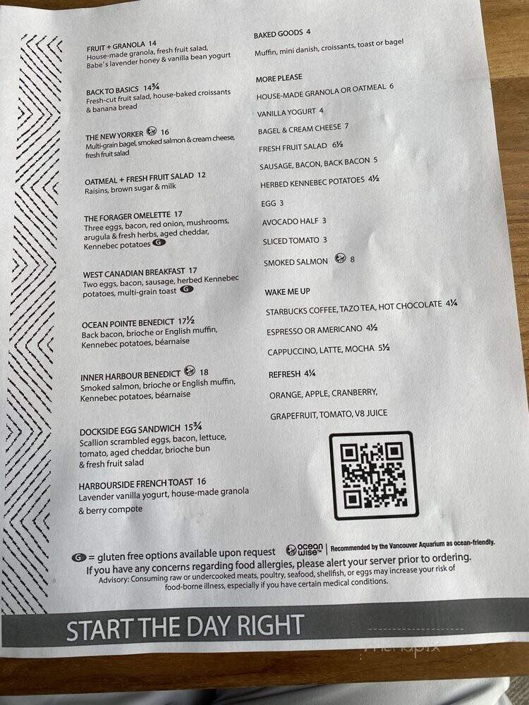 Lure Seafood Restaurant & Bar - Victoria, BC menu_pic