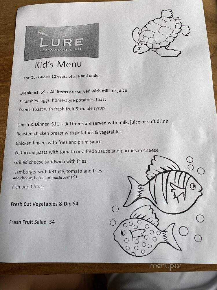 Lure Seafood Restaurant & Bar - Victoria, BC menu_pic