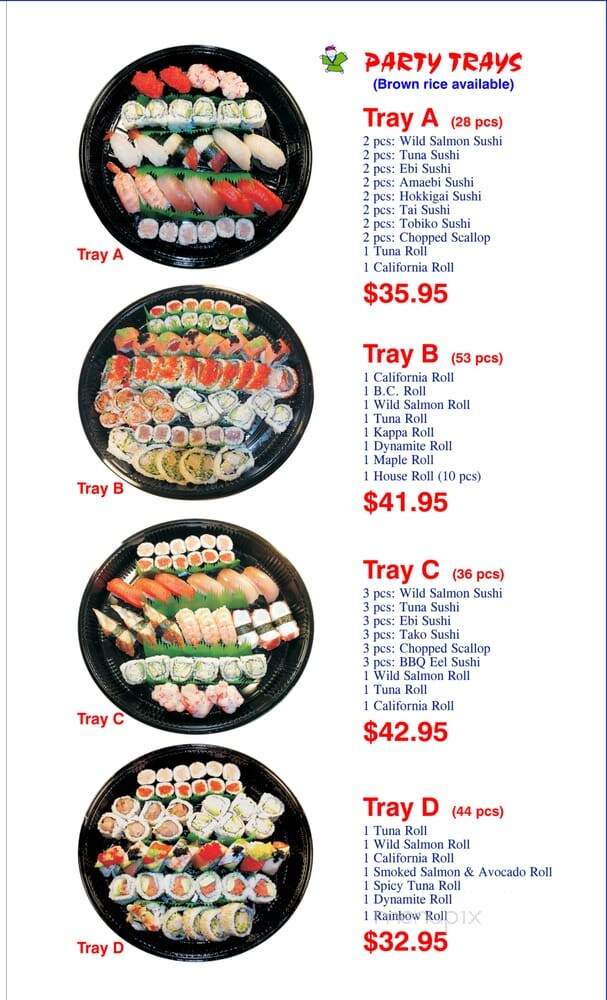 Downtown Sushi Bar Japanese - Vancouver, BC menu_pic