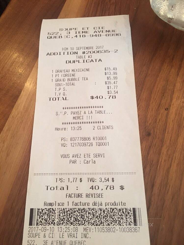 Soupe & Cie - Quebec, QC menu_pic