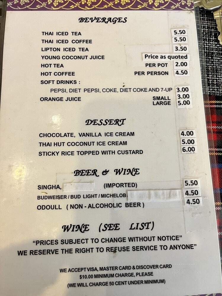 Quality Thai Hut - Rothesay, NB menu_pic